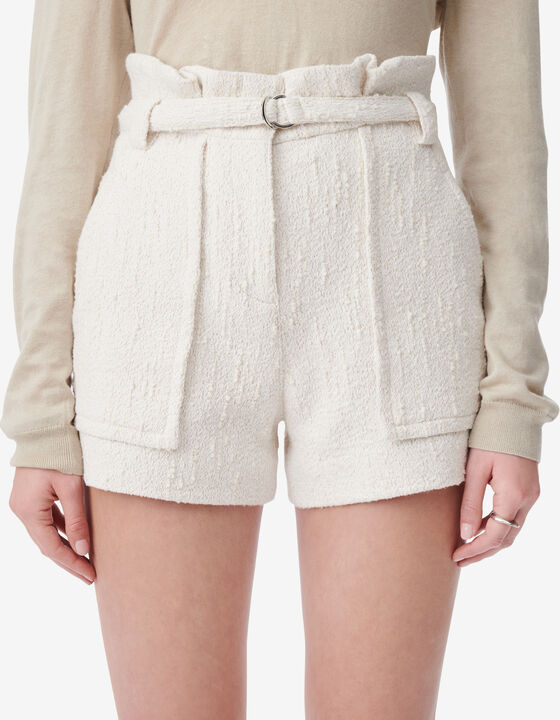 BELTED TWEED SHORTS