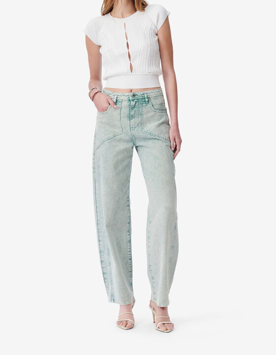 ROUND NECK CUT-OUT SWEATER