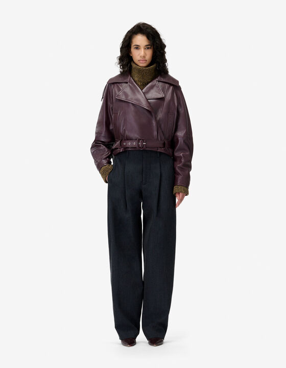 LEATHER BELTED JACKET