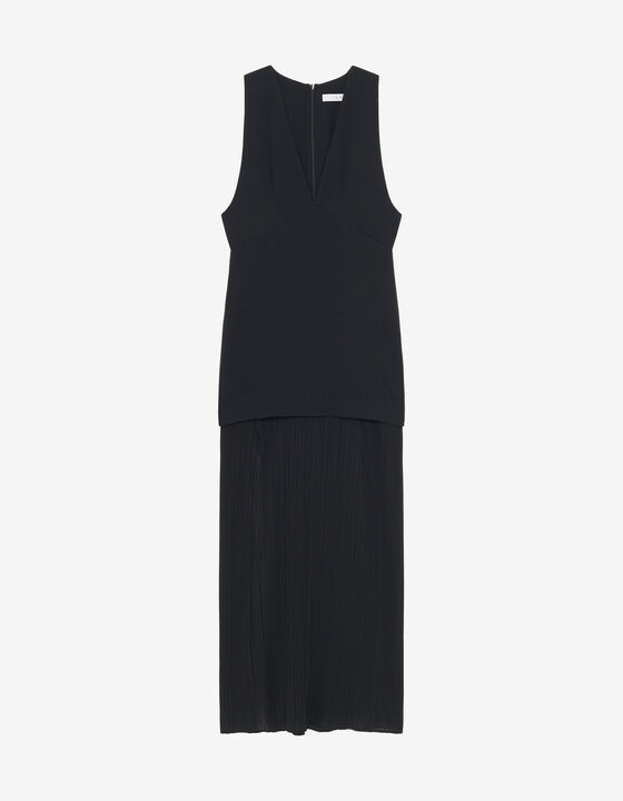 PLEATED MAXI DRESS