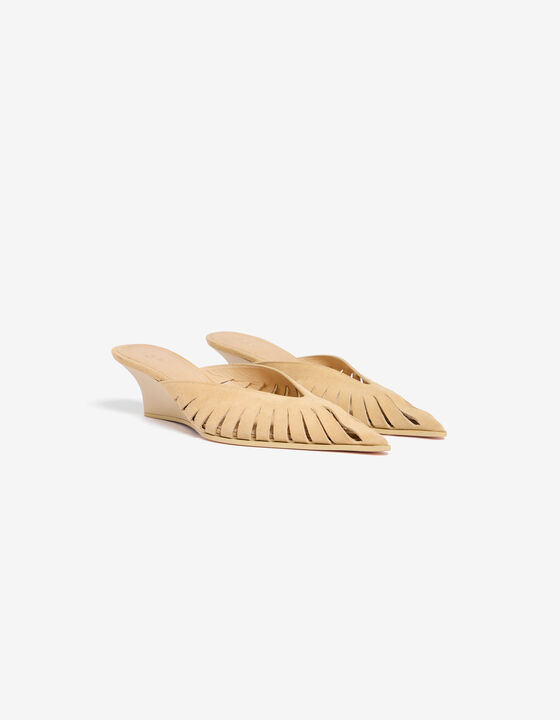 CUT-OUT SUEDE MULES