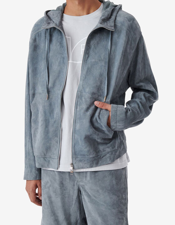 SUEDE HOODED JACKET
