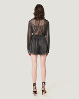 DANNIC METALLIC KNIT MINI SHORTS image number null