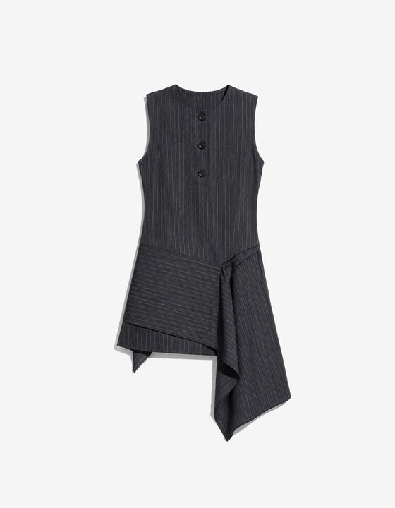 ASYMMETRICAL STRIPED DRESS