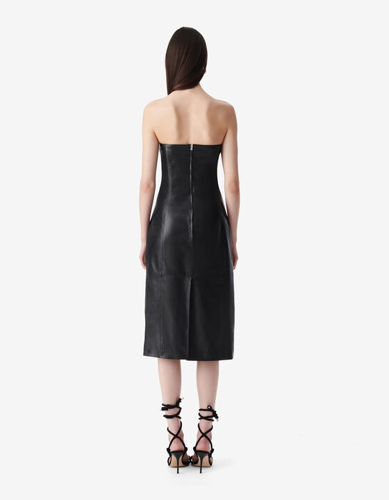 STRAPLESS LEATHER DRESS