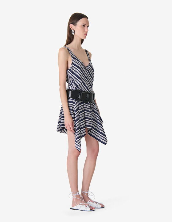 ASYMMETRICAL STRIPED DRESS