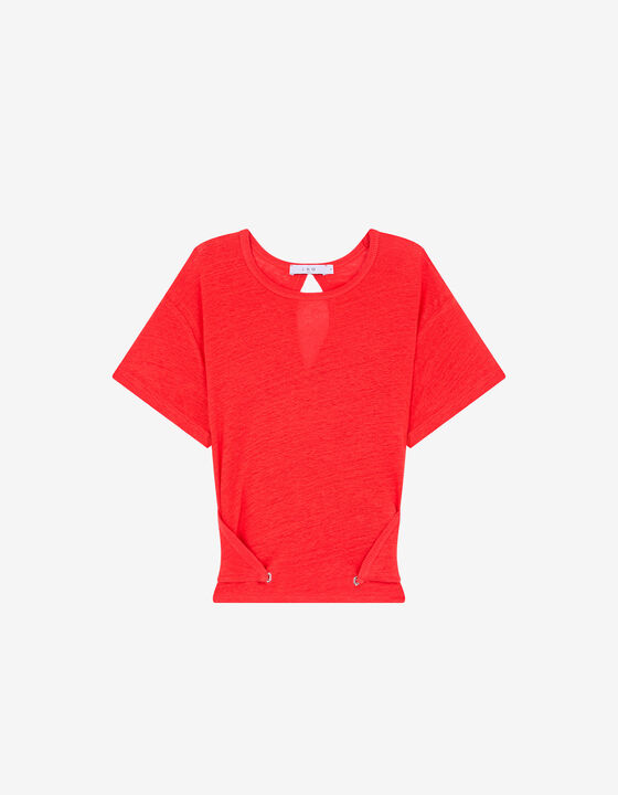 OPEN-BACK LINEN T-SHIRT