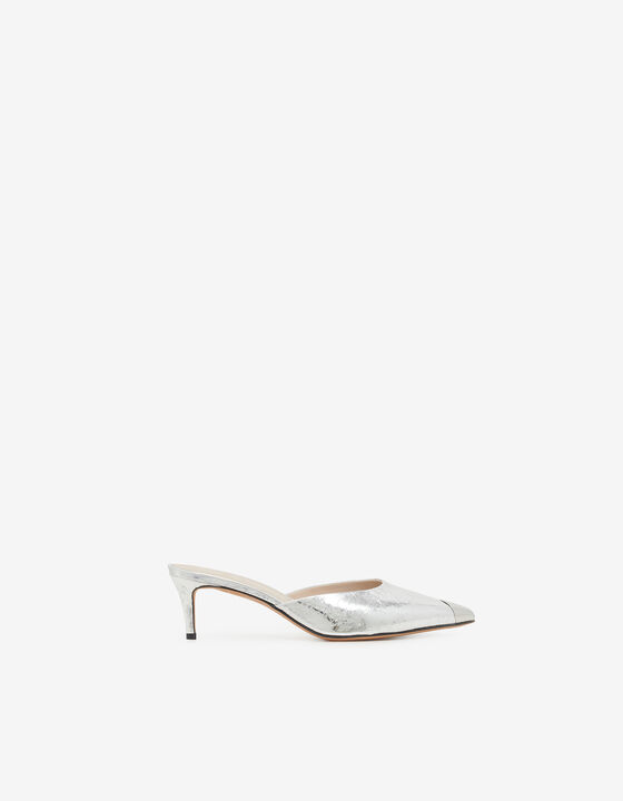SLIVER LEATHER MULES