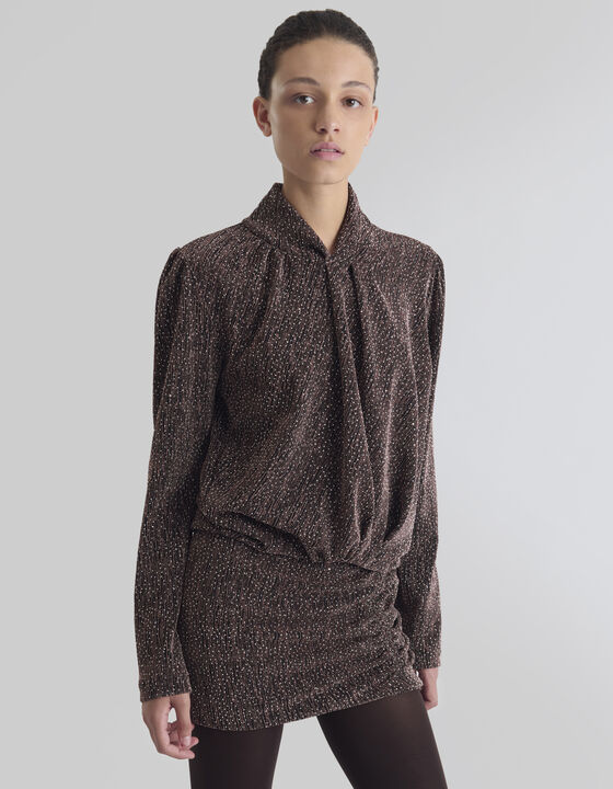 DRAPED TOP WITH RHINESTONES