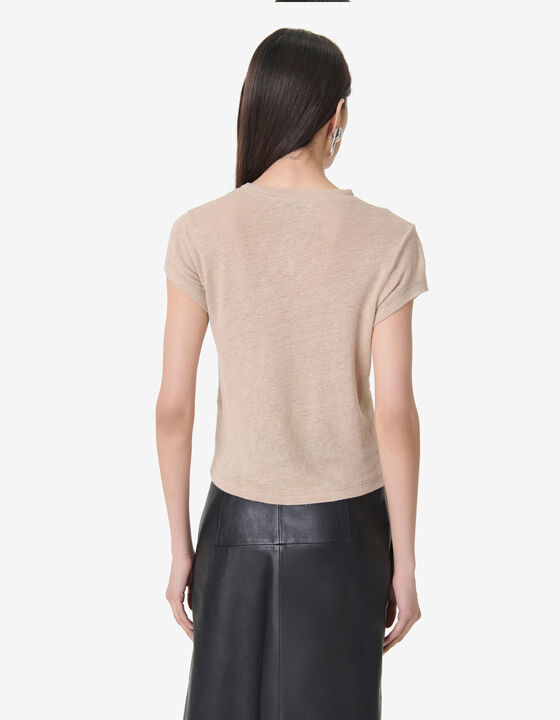 LINEN V-NECK T-SHIRT