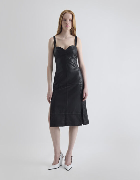 MIDI LEATHER DRESS