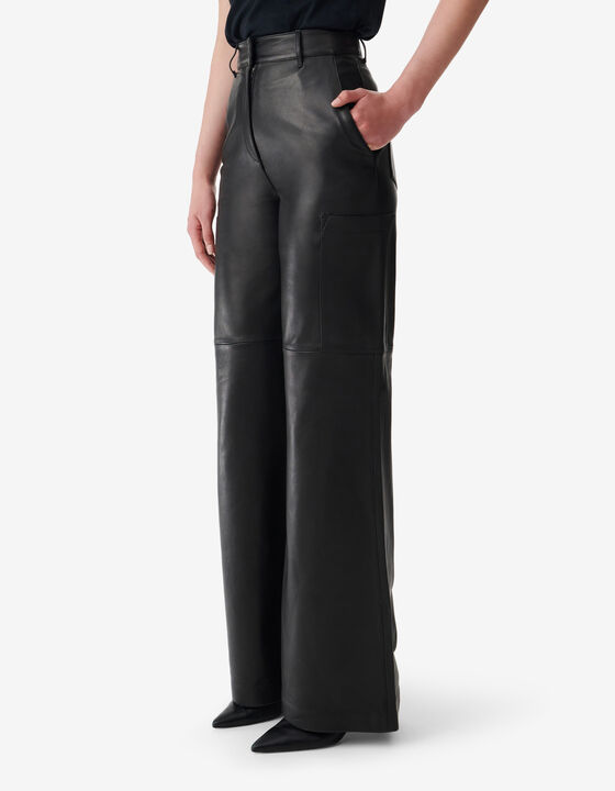 LEATHER CARGO PANTS