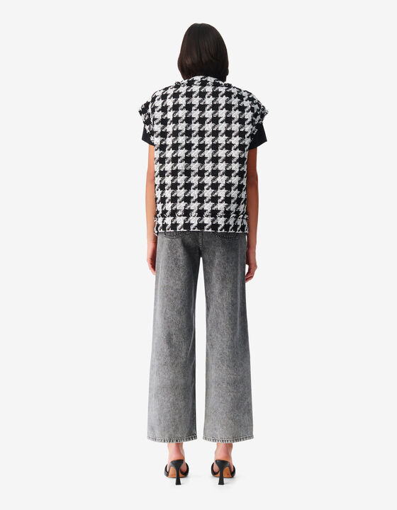 SLEEVELESS TWEED JACKET