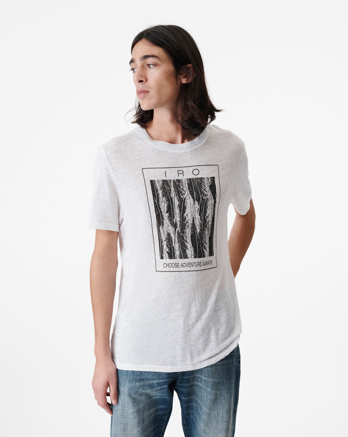 Shop Iro Jorow Printed Round-neck T-shirt In White