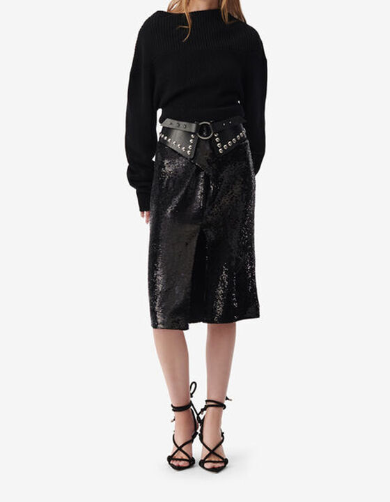 JUPE MIDI &Agrave; SEQUINS