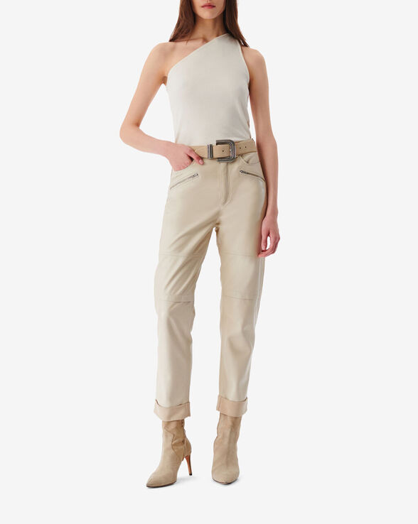 PANTALON DROIT EN CUIR AYSEL