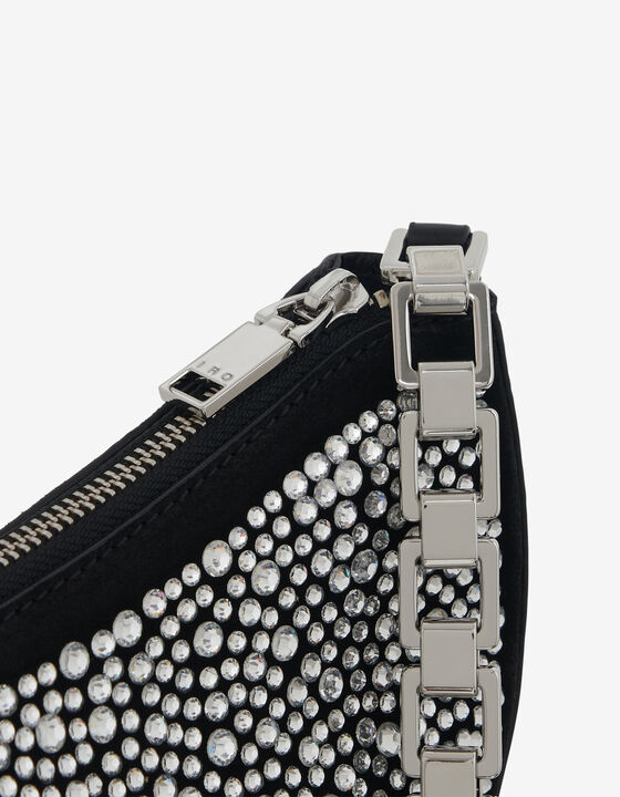 LEATHER BAG WITH RHINESTONES