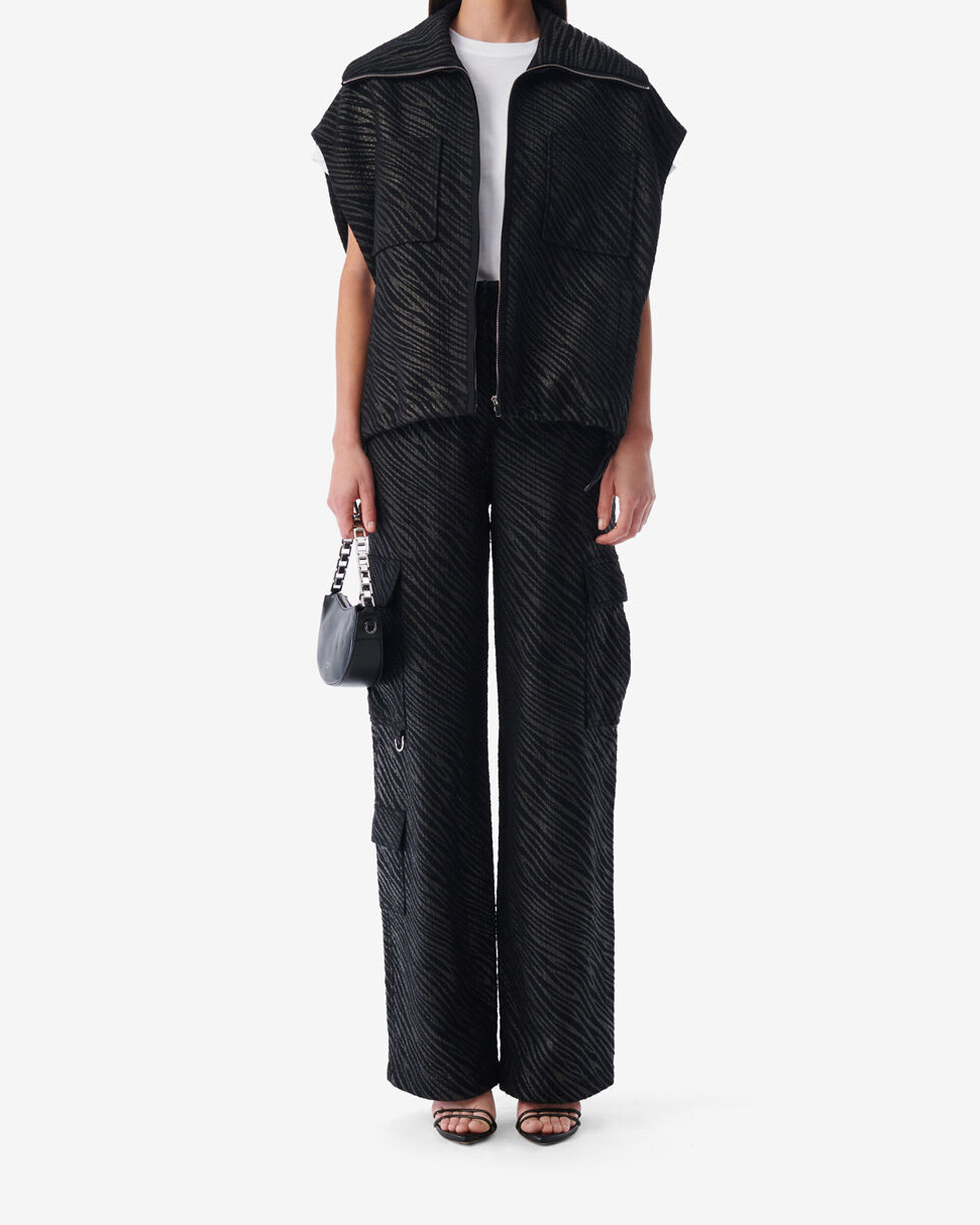 IRO ARCHIVES | ZEBRA SLEEVELESS PATTERNED JACKET