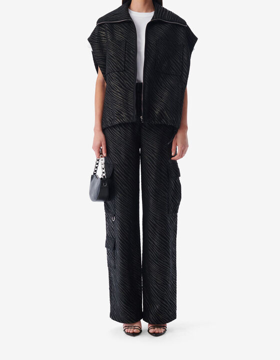 ZEBRA SLEEVELESS PATTERNED JACKET