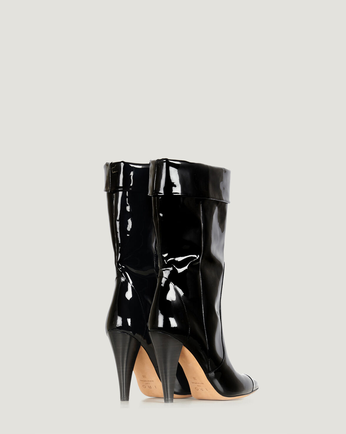 ULLY POINTED TOE PATENT LEATHER BOOTS image number null