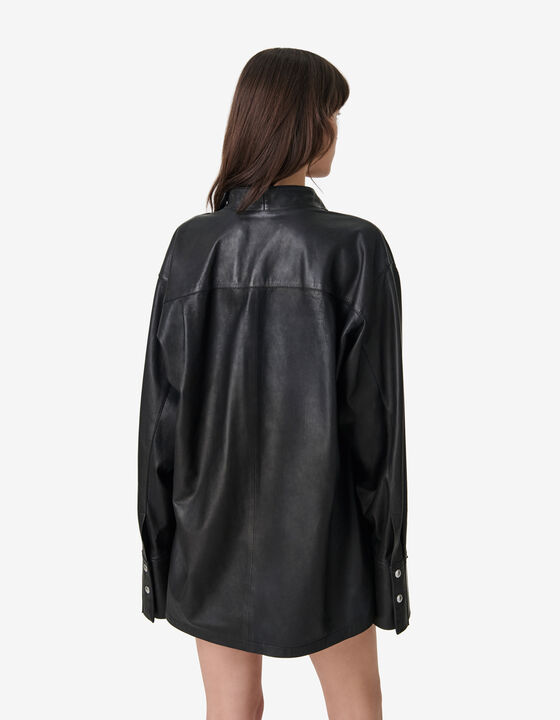 LONG-SLEEVED LEATHER TOP