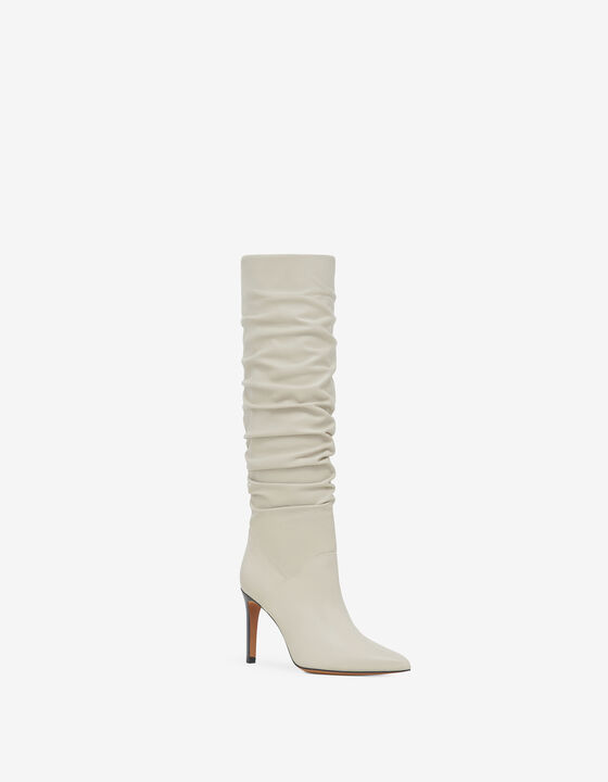 HIGH HIGH-HEELED LEATHER BOOTS