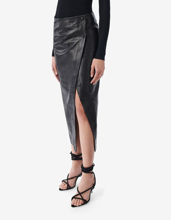 JUPE PORTEFEUILLE EN CUIR