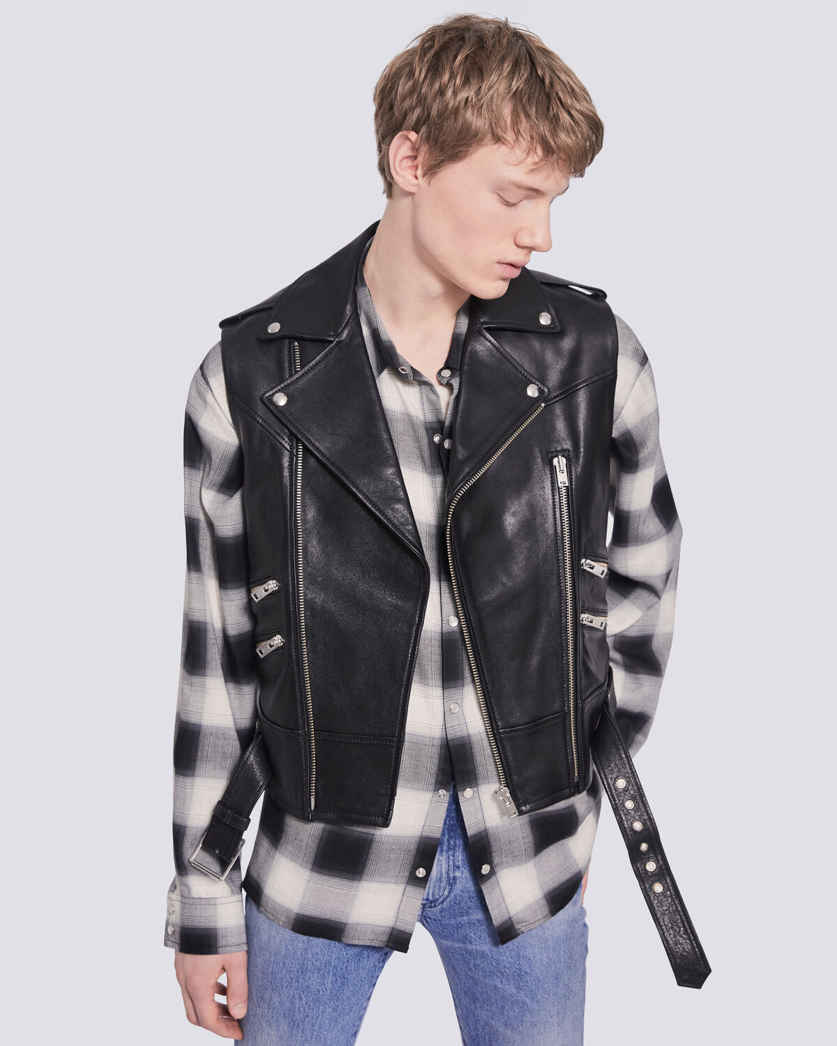 Iro Venice Mood Collection Barlow Sleeveless Leather Biker Jacket