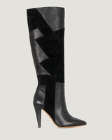 DARSON KNEE HIGH PATCHWORK LEATHER BOOTS image number null
