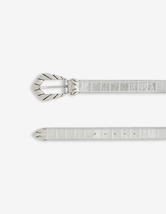 SILVER LEATHER BELT