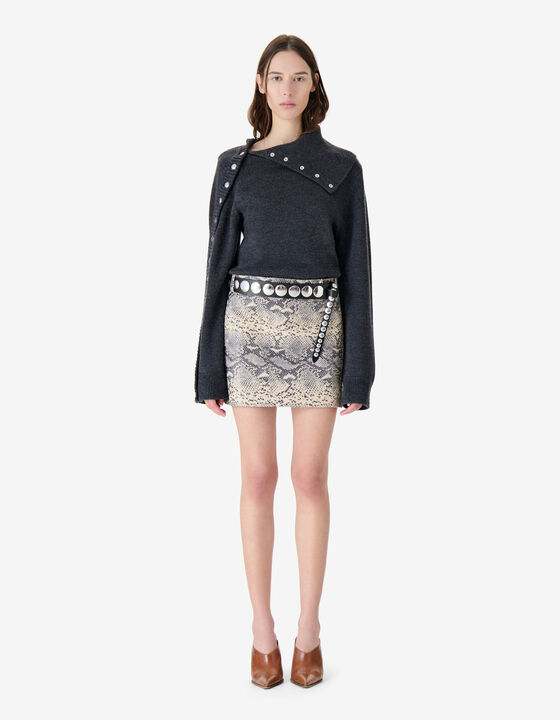 JUPE EN CUIR IMPRIM&Eacute; PYTHON