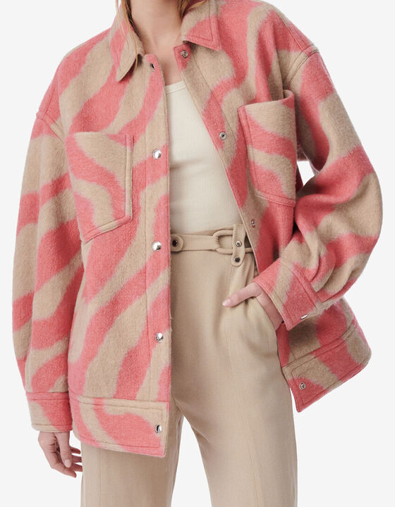 VESTE LONGUE À MOTIF ZÉBRÉ