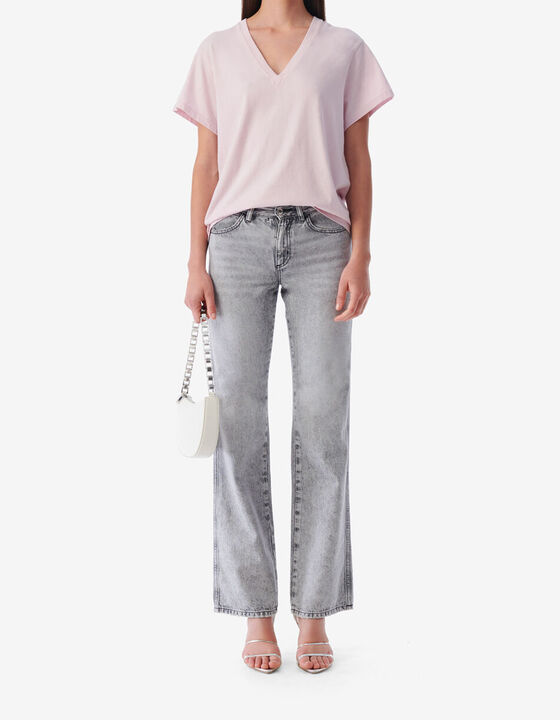 T-SHIRT COL V &Agrave; LOGO