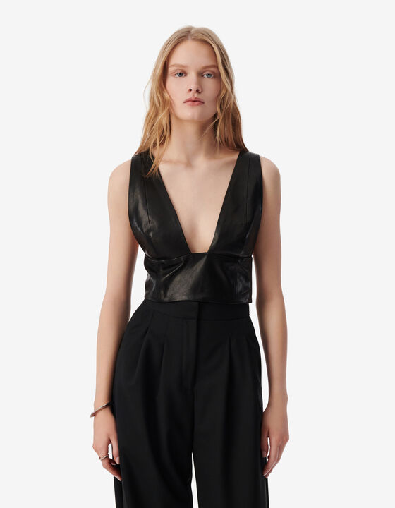 SHORT LEATHER TOP