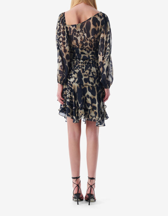 LEOPARD-PRINT MINI DRESS