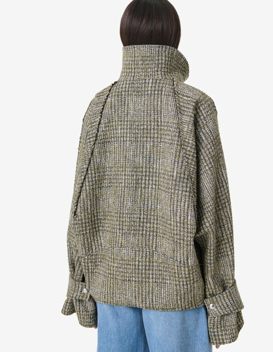 TWEED CROPPED TRENCH
