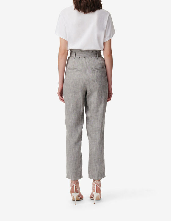 LINEN-BLEND CARROT PANTS