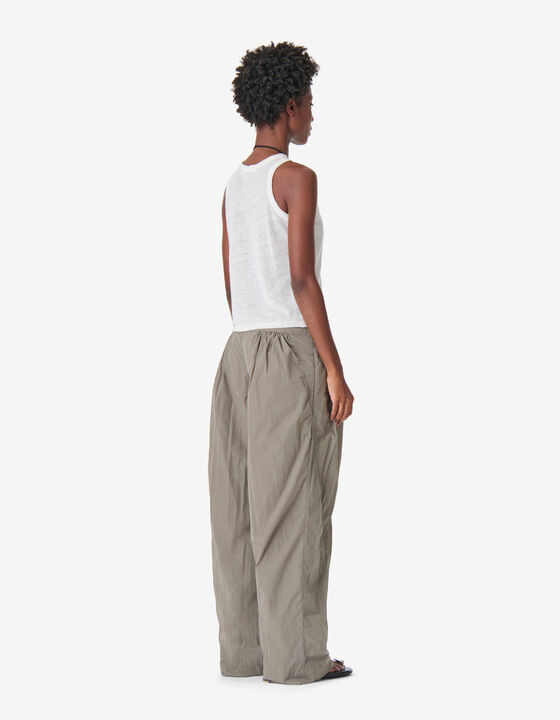 WIDE-LEG PANTS WITH STRUCTURED WAISTBAND