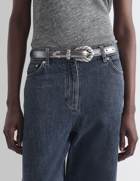 BABY LEATHER BELT WITH SCULPTED BUCKLE