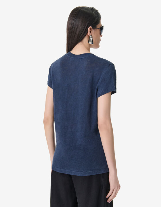 V-NECK LINEN T-SHIRT