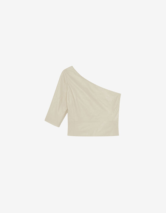 TOP ASYMÉTRIQUE EN CUIR