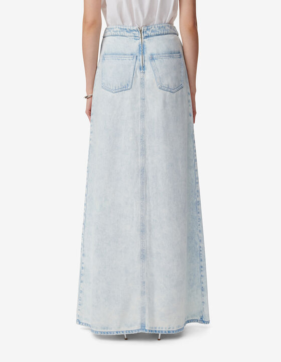 LONG SKIRT IN WASHED DENIM