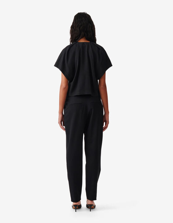 V-NECK PLEATED TOP
