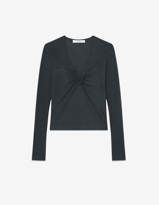 GATHERED LONG SLEEVE TOP