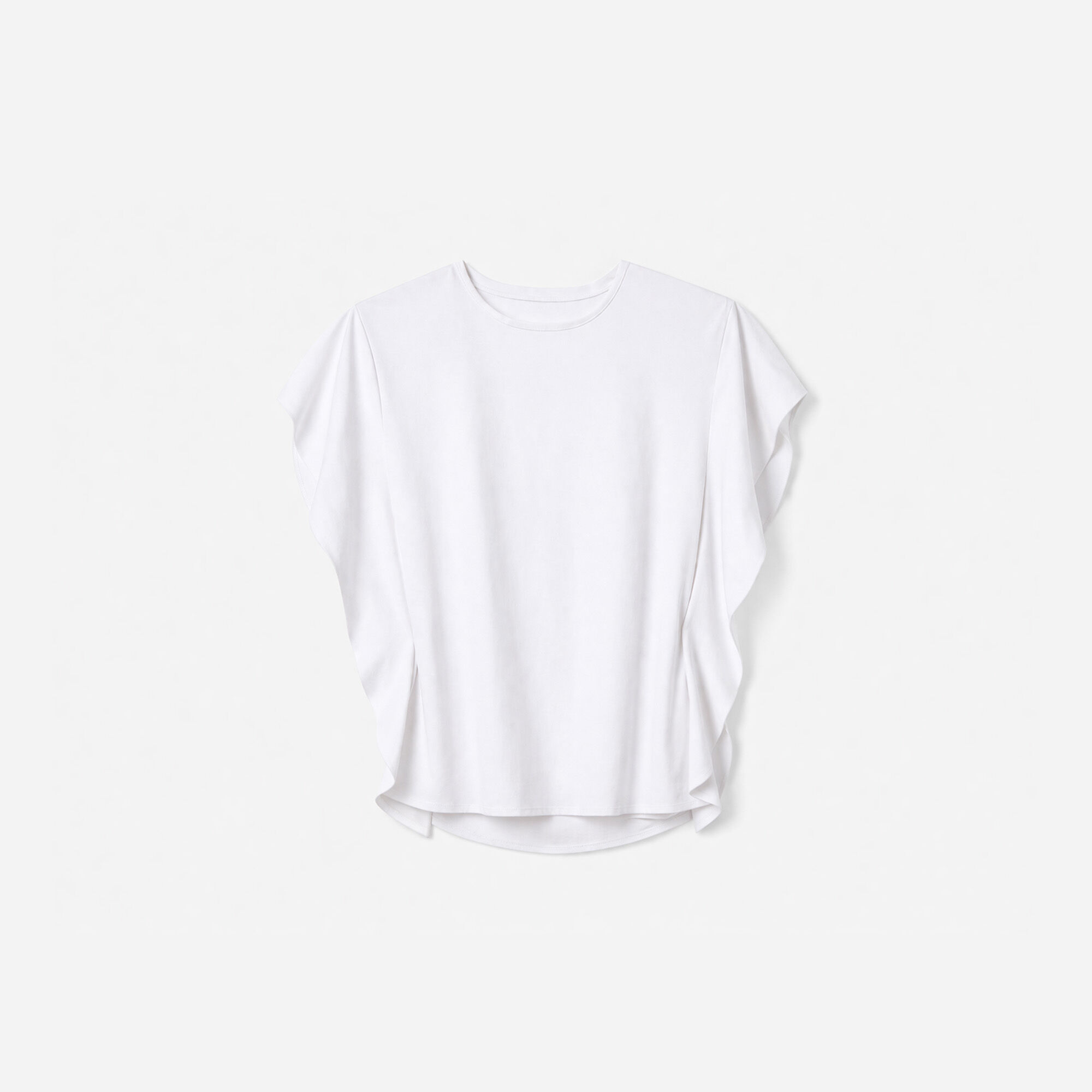 Ruffle Hem T-Shirt ホワイト AMORIA women white cotton ruffle t-shirt | IRO