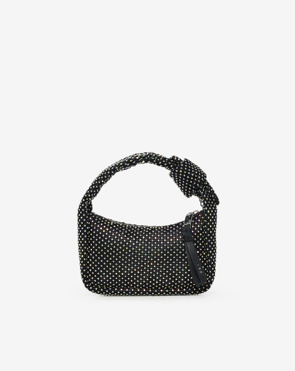 NOUÉ BABY MESH STRASS LEATHER BAG WITH BOW