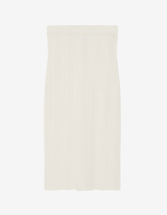 JUPE MIDI EN JERSEY CÔTELÉ