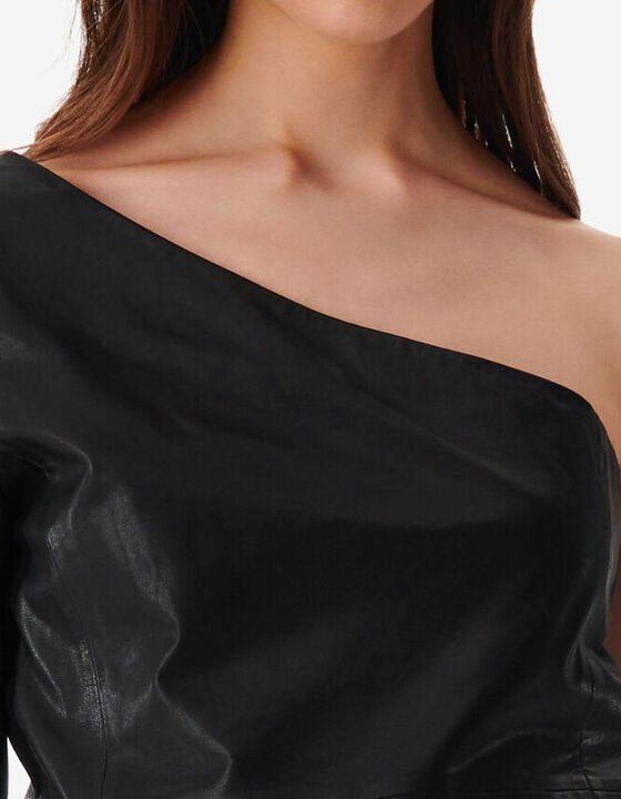 ASYMMETRICAL LEATHER TOP