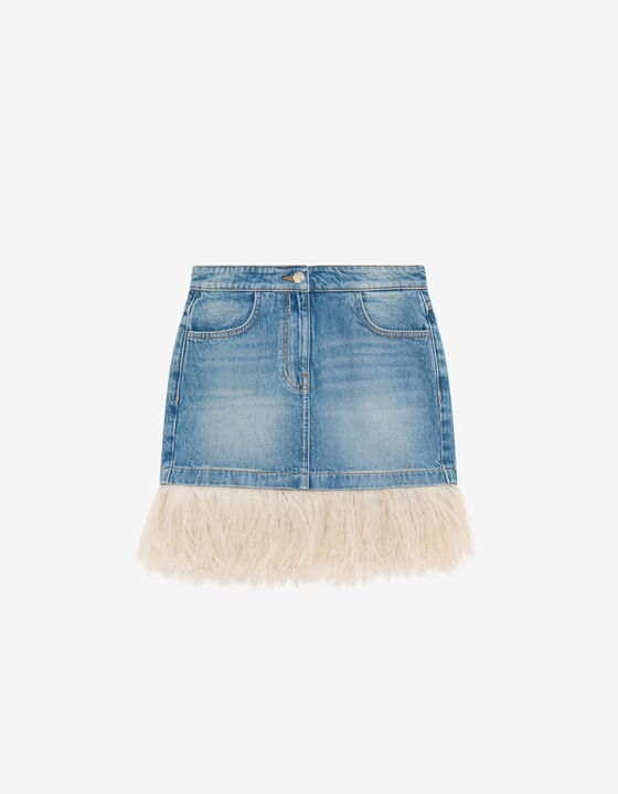 JUPE COURTE À PLUMES
