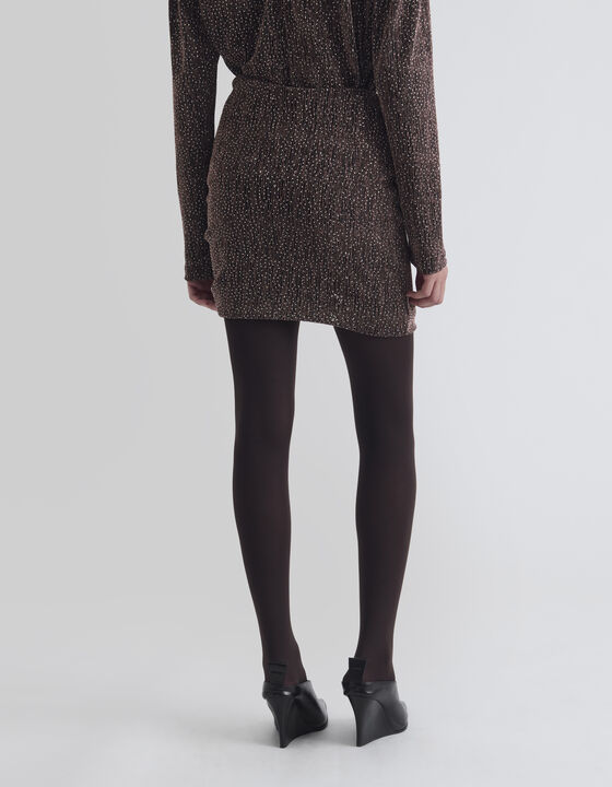 DRAPED SKIRT WITH RHINESTONES